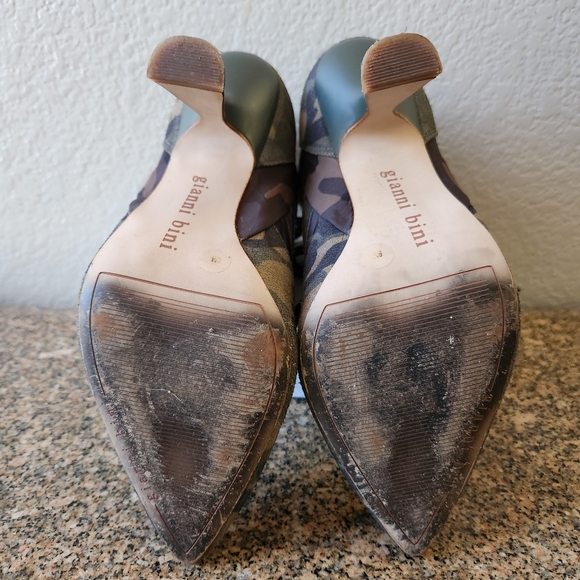 GIANNI BINI Jarret Green/Black Camo Print Suede Lace-up Booties Size 6 - Picture 13 of 16